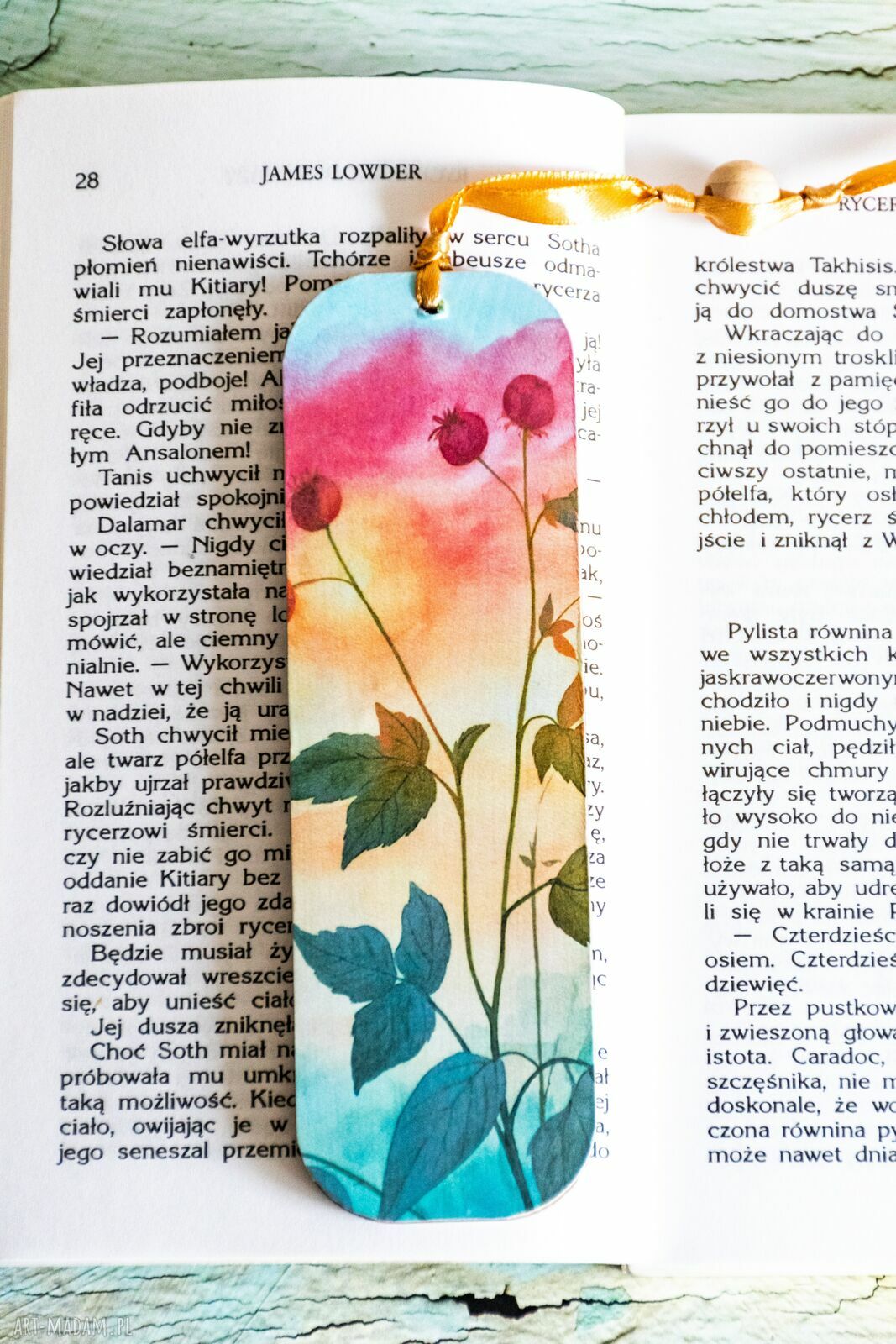 Drewniana zakładka do książki Zaczytana w ogrodzie - prezent dla koleżanki