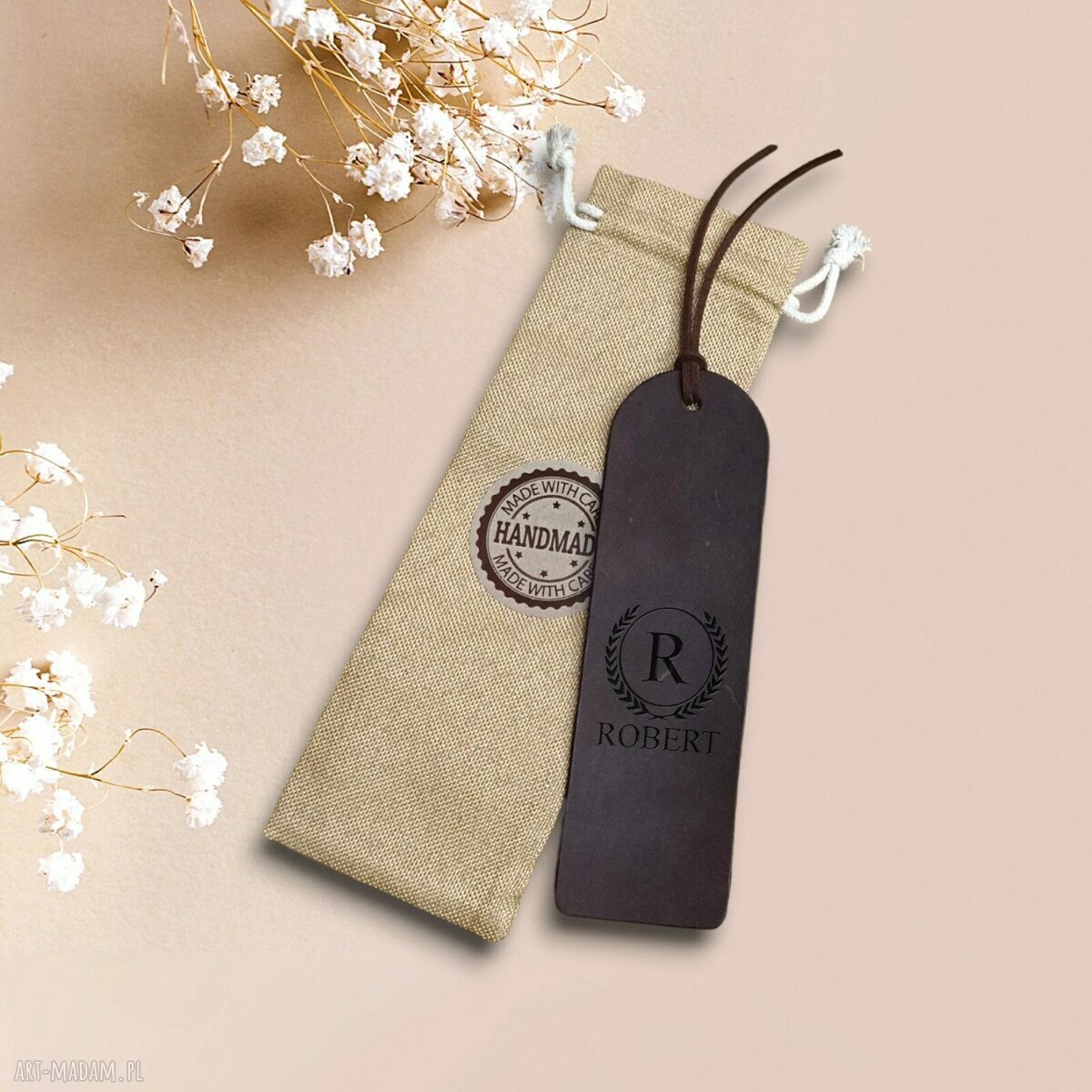 Skórzana zakładka do książki z grawerem - personalizowana dedykacja