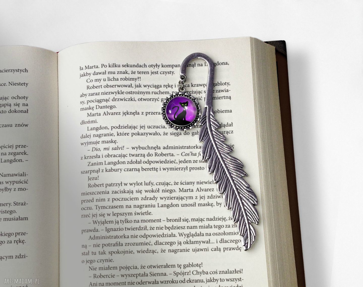 zakładki: Zakładka do książki z kotem ręcznie zrobione