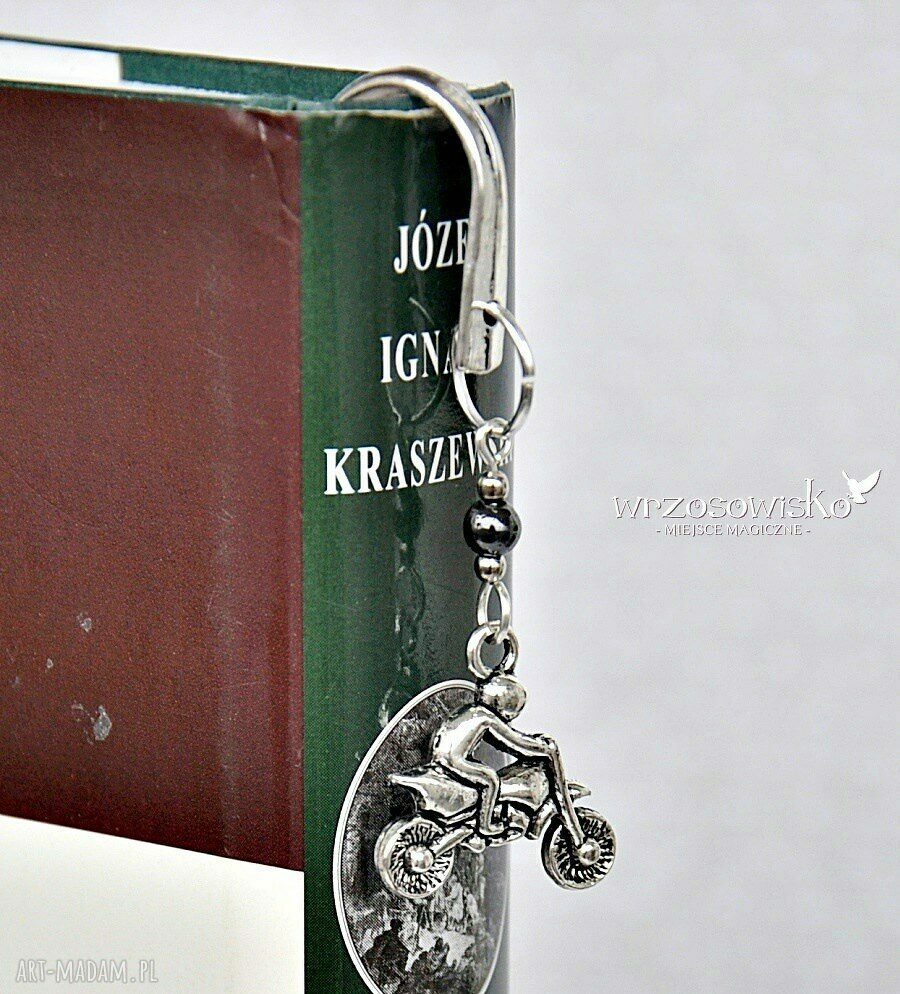 Zakładka do książki z motocyklistą handmade