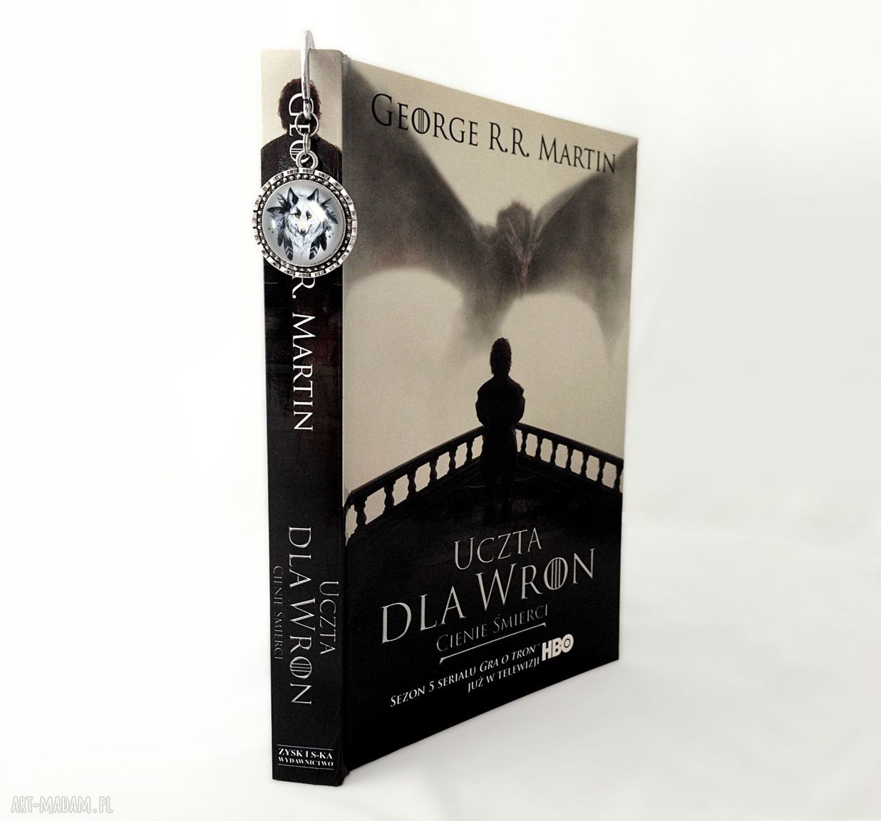 Zakładka książki wilkiem piórem metalowa wilk duża kształcie