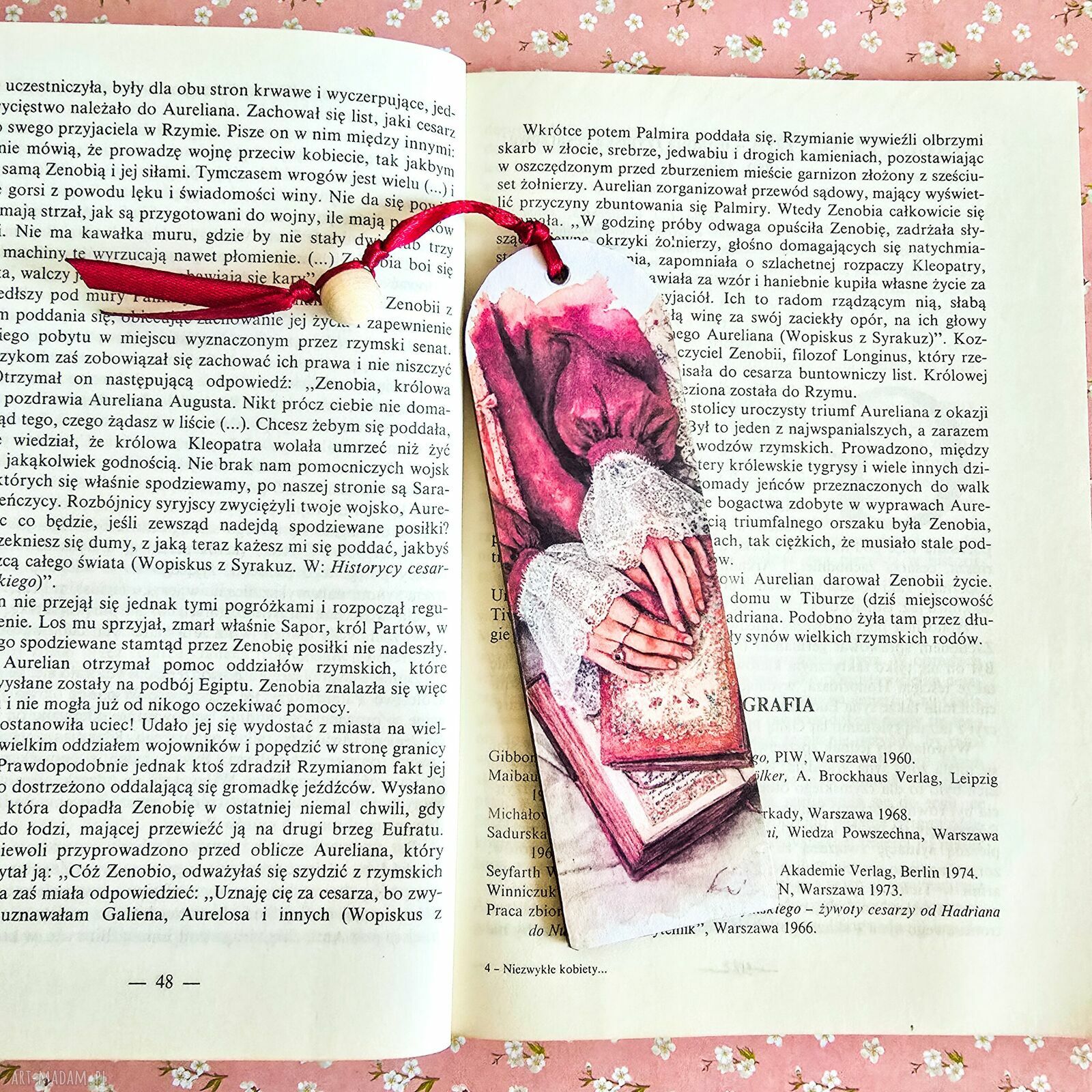 Zakładka do książki - Zaczytana kawoszka drewno, decoupage