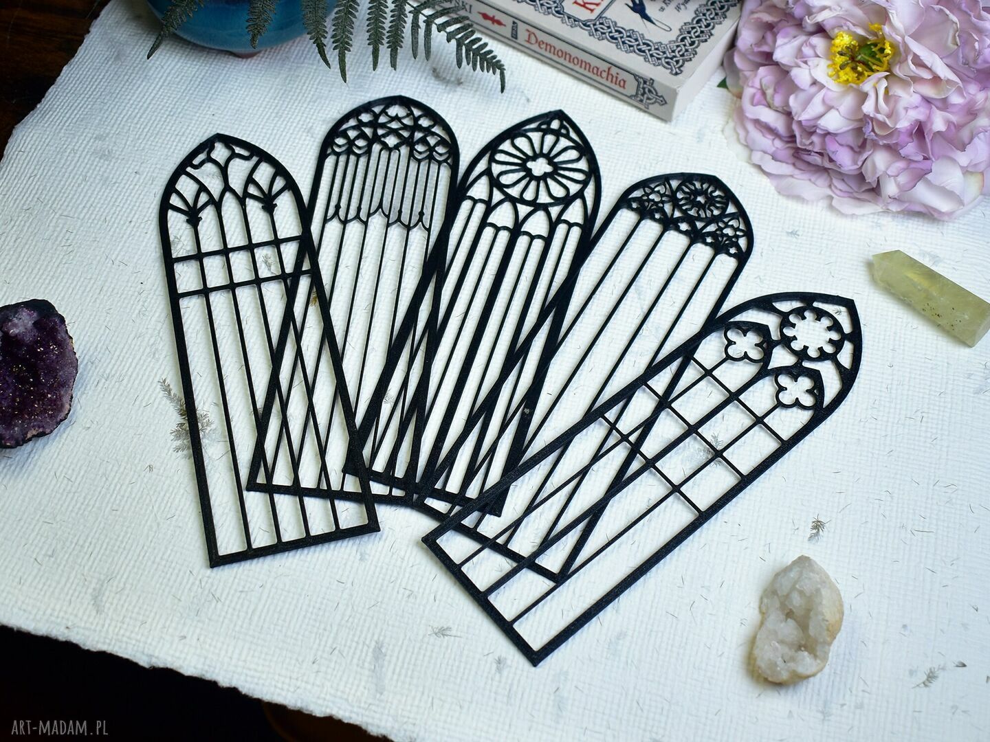 zakładki: Zakładka do książki zestaw 5 zakładek katedra, gotycka rozeta