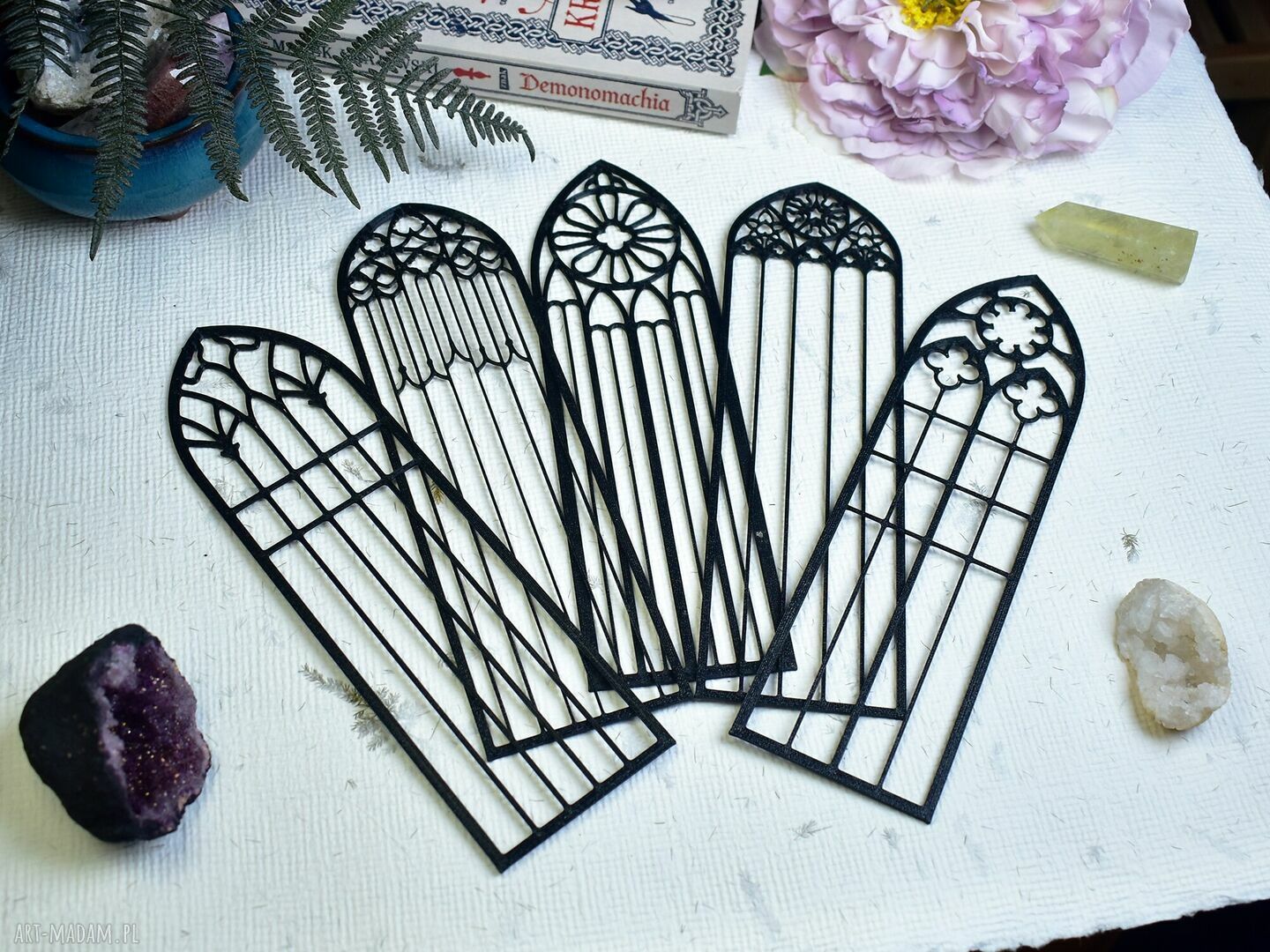 zakładki: Zakładka do książki zestaw 5 zakładek katedra, gotycka rozeta