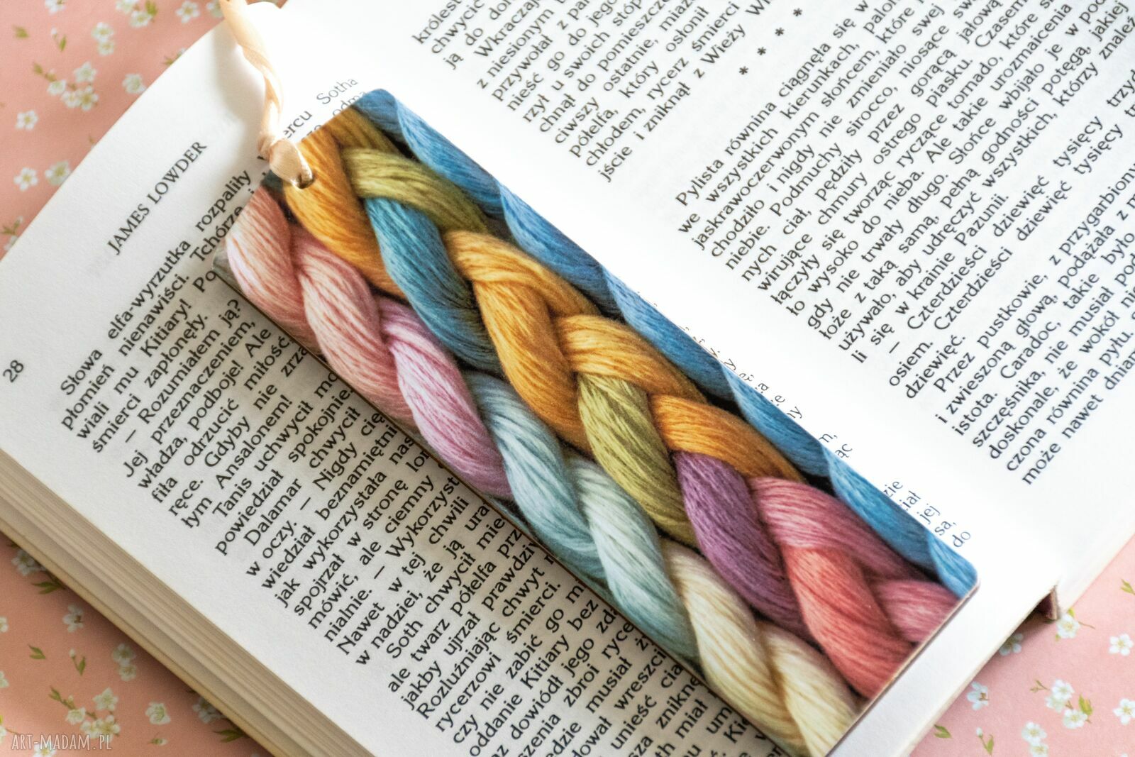 Drewniana zakładka do książki dla rękodzielniczki - handmade