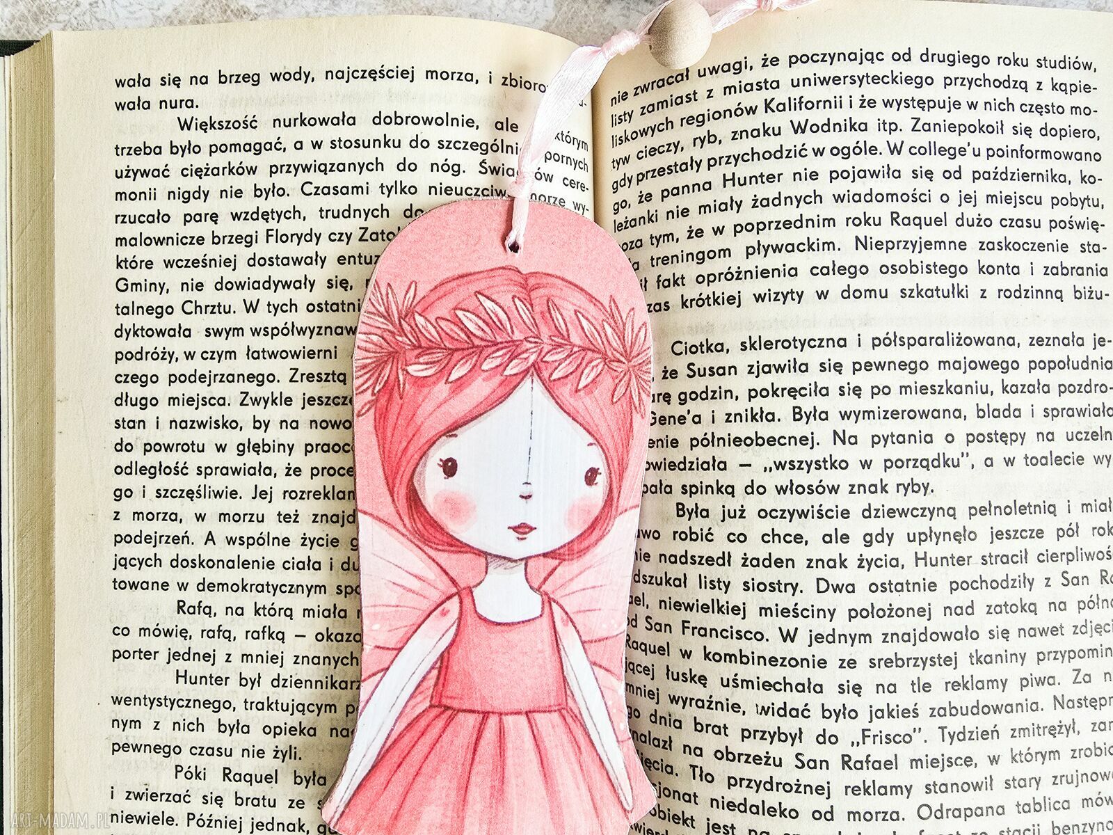 Zakładka do książki Żyrafka / Wróżka - drewniana handmade