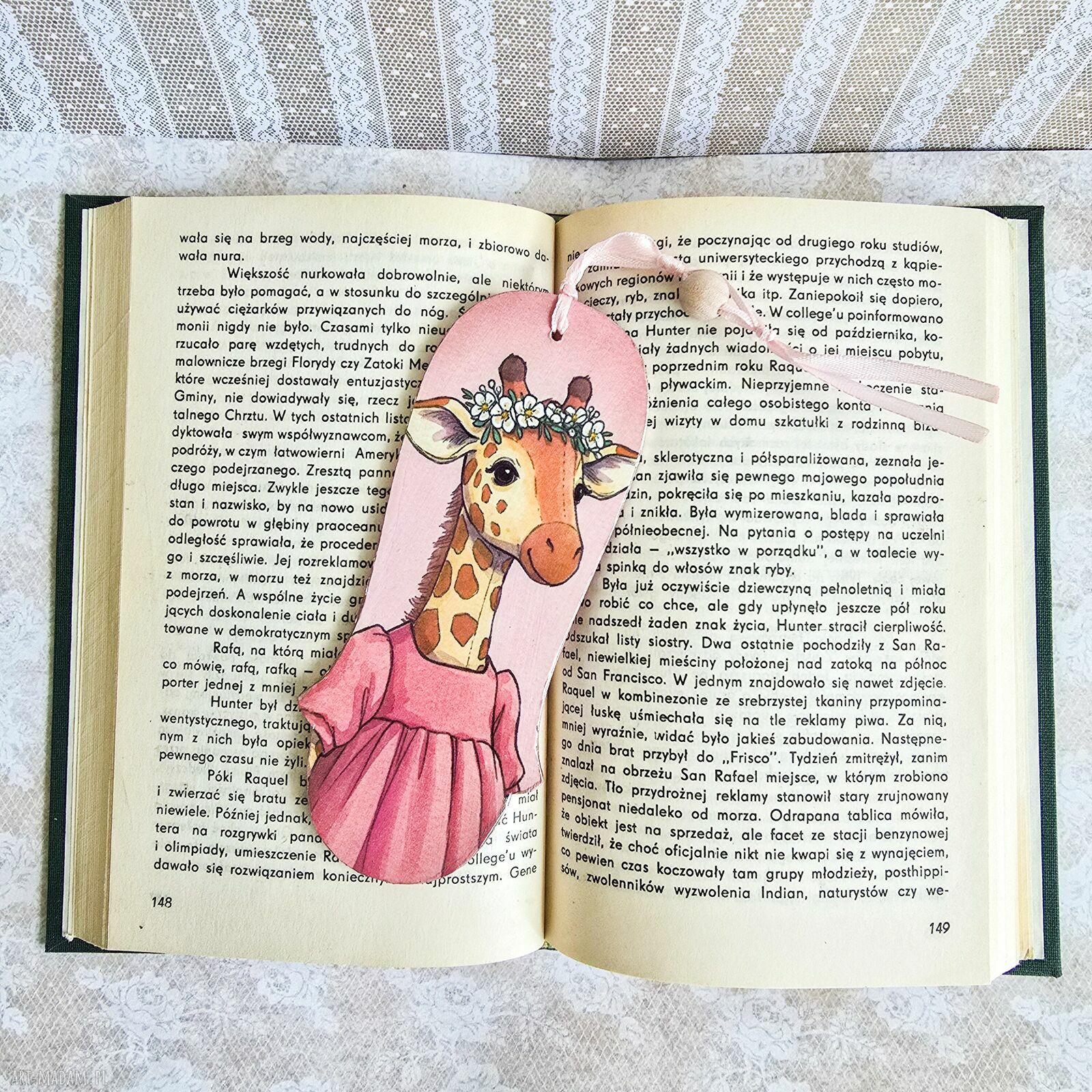 Zakładka do książki Żyrafka / Wróżka - drewniana handmade