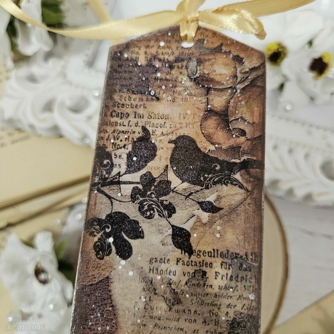 Zakładka jesienna do książki - decoupage na cienkiej sklejce