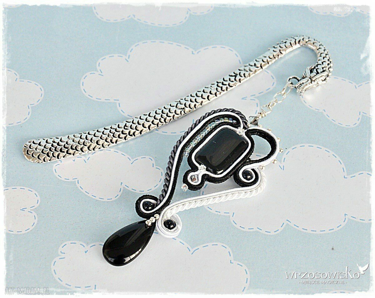 Zakładka soutache Elegancki Smok ręcznie wykonane