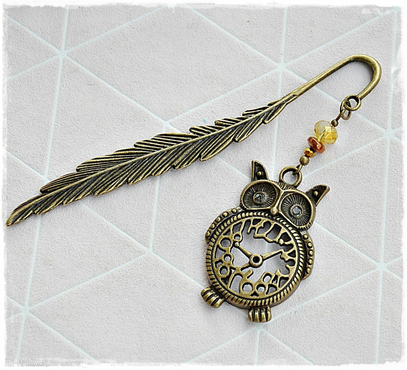 pomysł na prezent święta: Zakładka sowa vintage oryginalny prezent Handmade