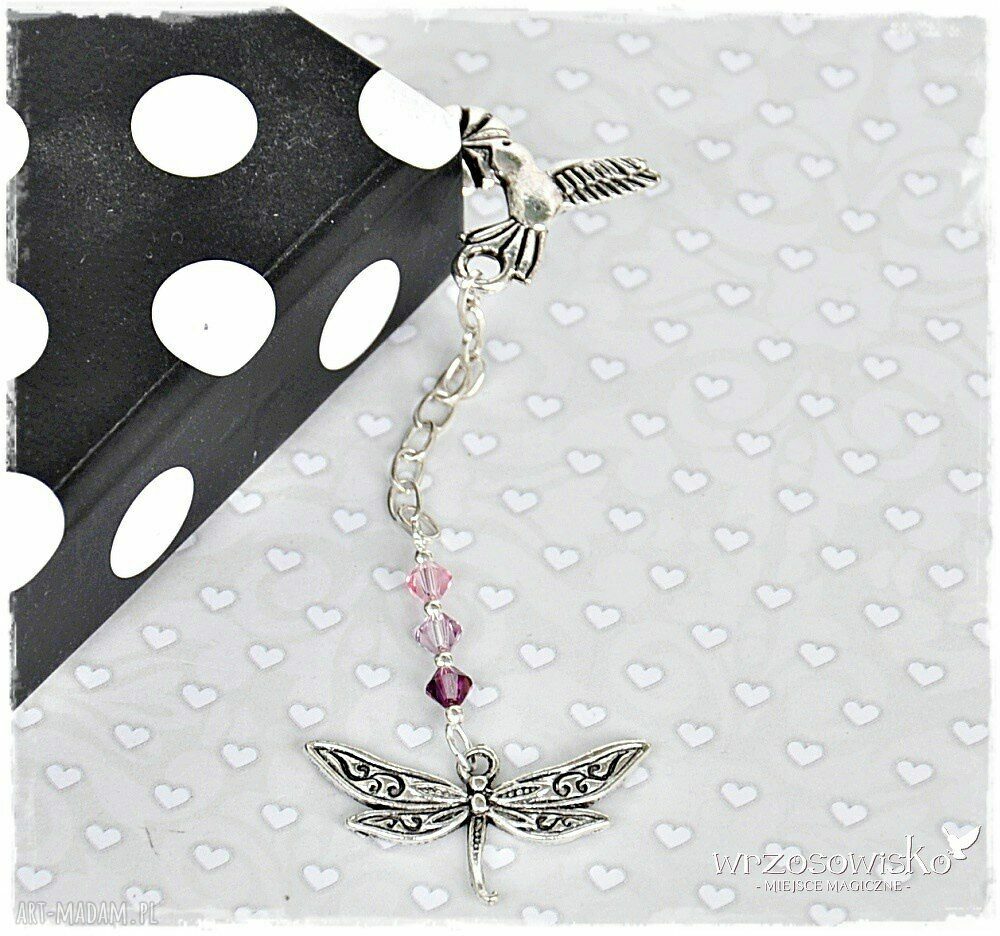Zakładka Swarovski i Ważka hand made