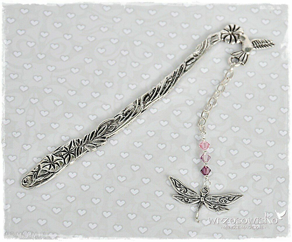 Zakładka Swarovski i Ważka hand made