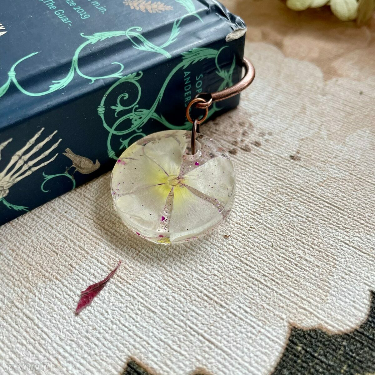 Zakładka z prawdziwym kwiatem FLOKS HandMade