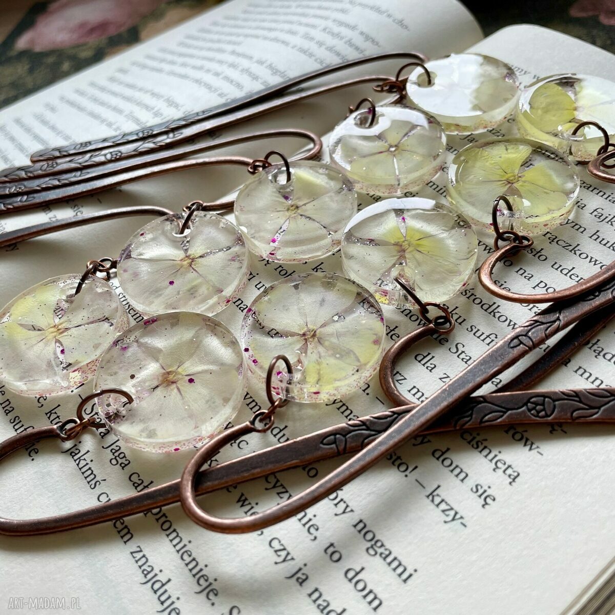 Zakładka z prawdziwym kwiatem FLOKS HandMade