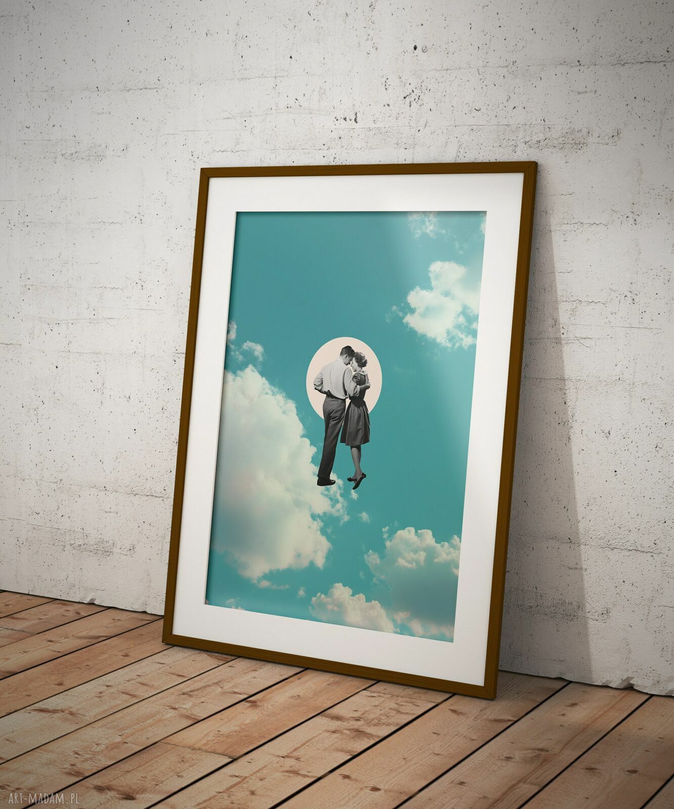 Plakat Zakochana para - kolaż minimalistyczny A3 29,7x42 cm