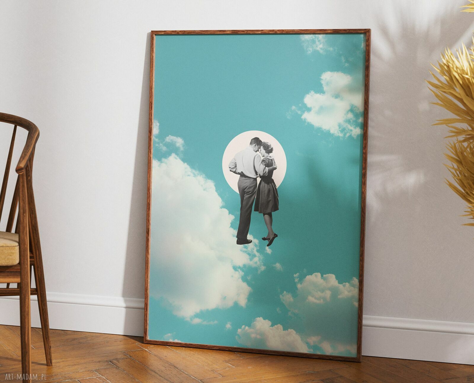 Plakat Zakochana Para - kolaż minimalistyczny A1 59,4x84,1 cm