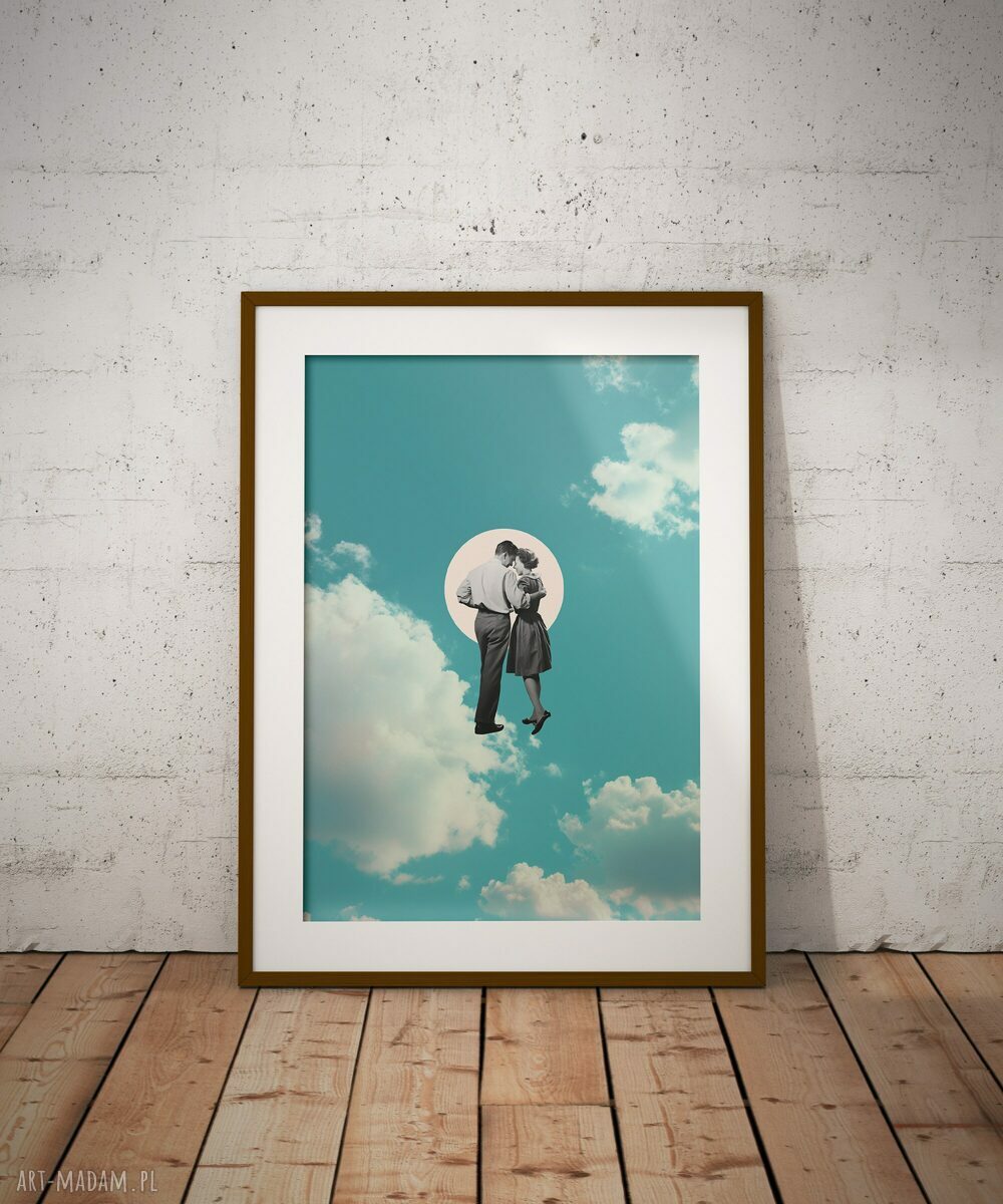 Plakat Zakochana para - kolaż minimalistyczny 50x70 cm