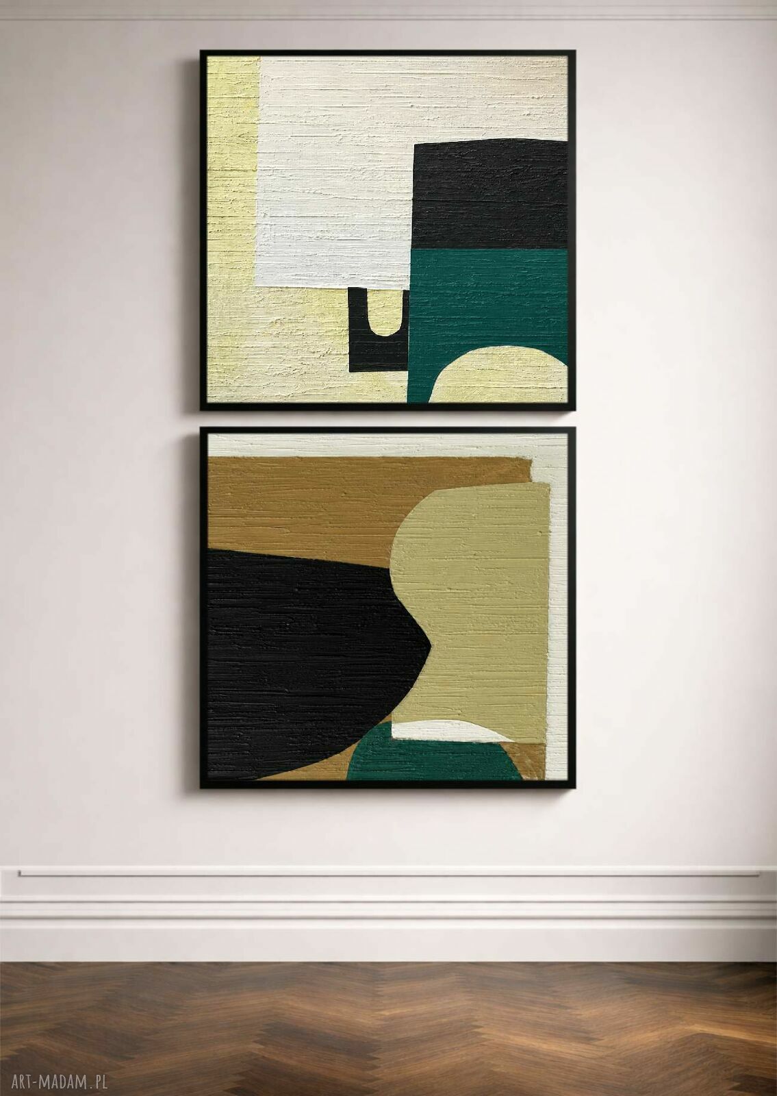 Bardzo duży obraz strukturalny ZAKROCKA ATELIER 240x120 cm - komplet 2 x 120x120 ready to hang