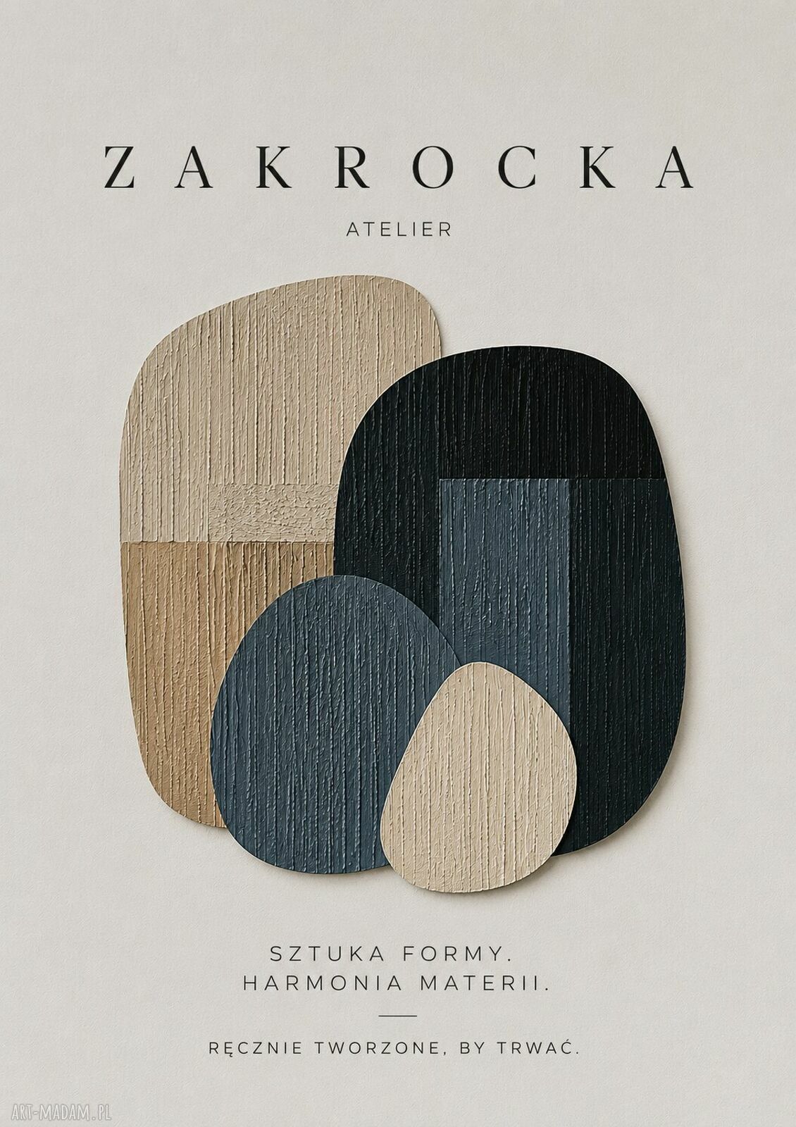 Modernistyczny obraz do salonu 120x120 cm ZAKROCKA ATELIER - MODERNO