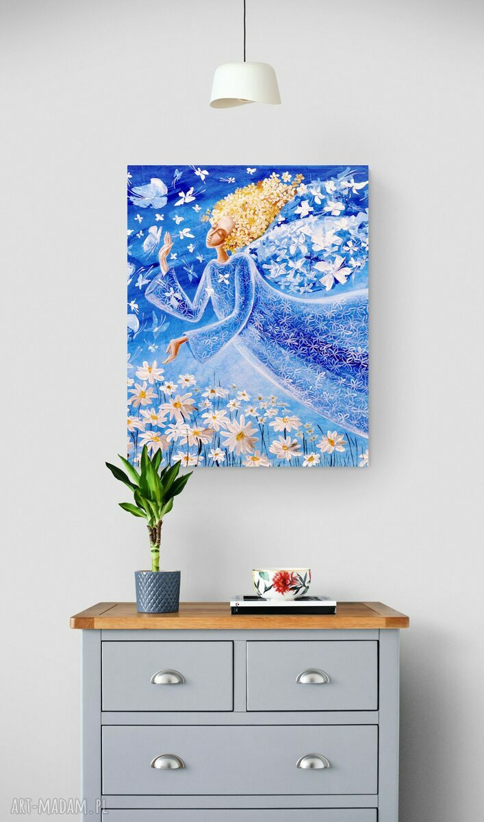 Zam. Lekkość bytu - obraz anioł Giclée 80x100 cm