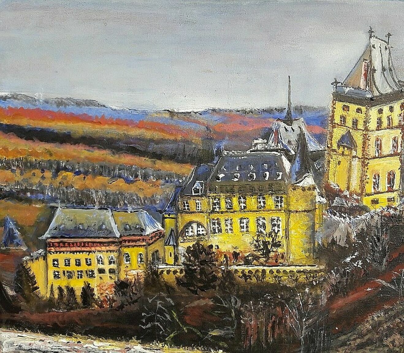 Zamek Karlštejn w Czechach - obraz pejzaż i architektura
