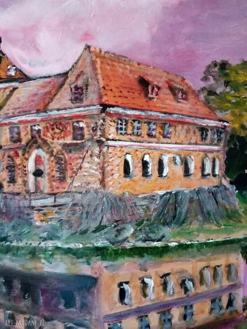 Zamek Oporów - ręcznie malowany obraz na płótnie 30x40 cm