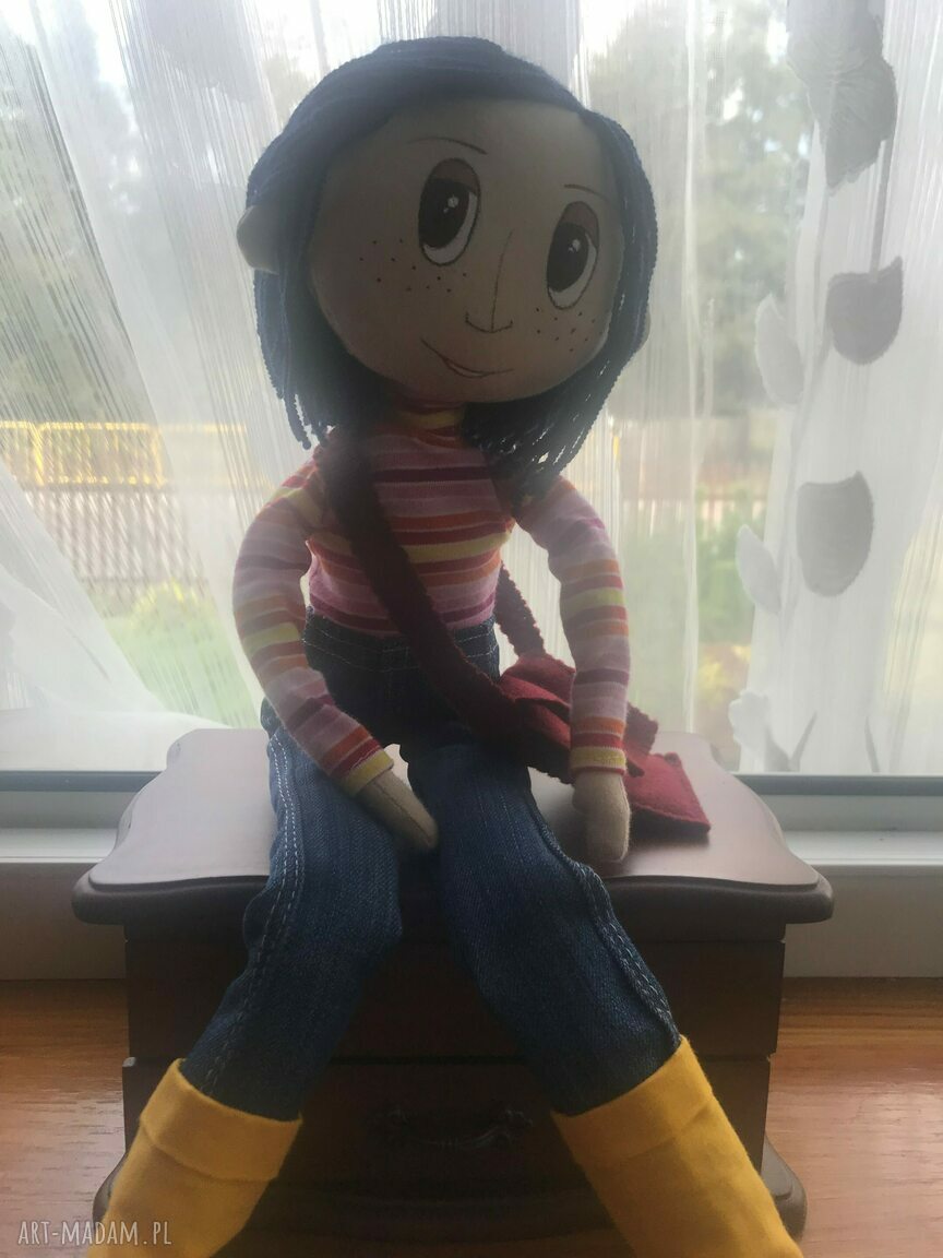 Lalka szmacianka Koralina - ręczne wykonanie na prezent, ok. 45 cm