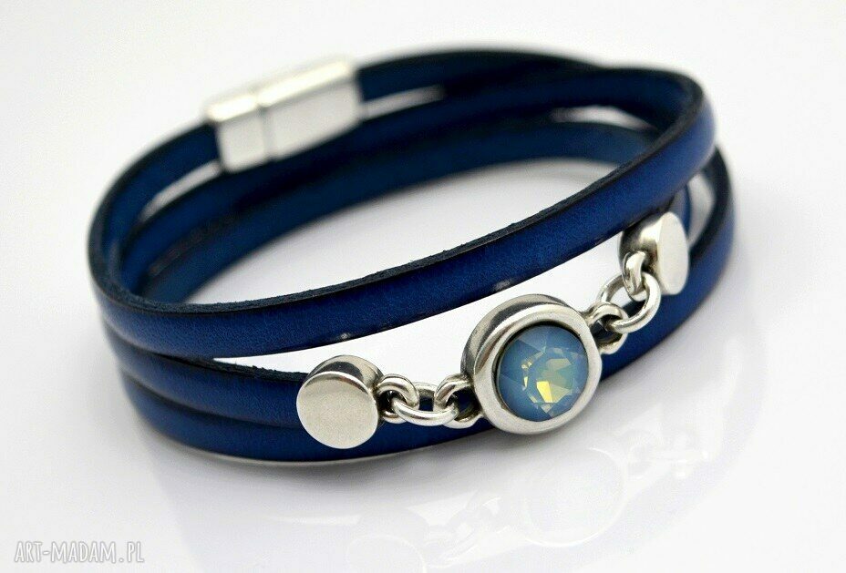 Zamówienie indywidualne - 2 bransoletki skórzane (GREKIO i CRISTAL BLUE)