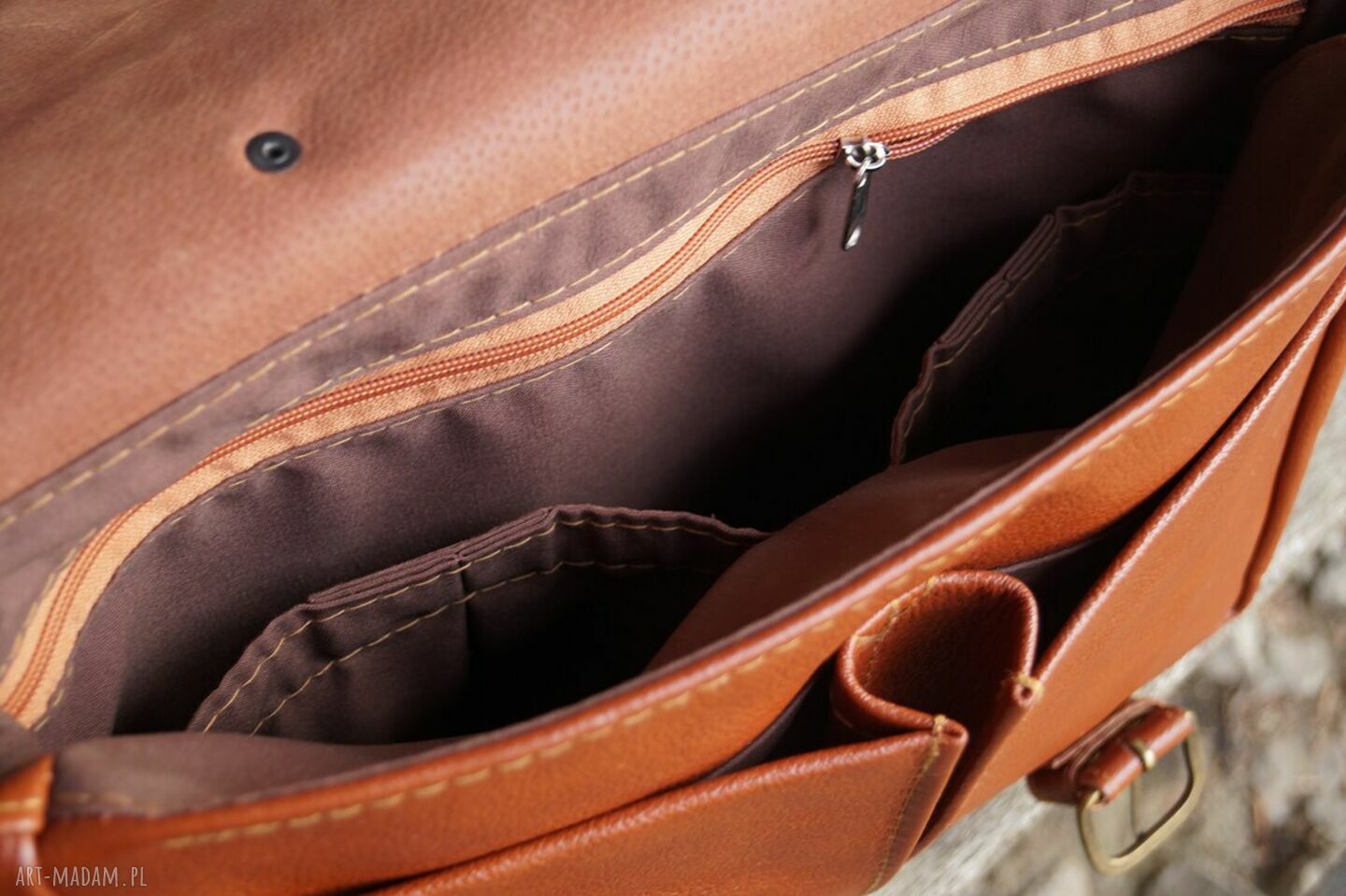 Zamówienie indywidualne: skórzana laptopówka na laptopa - brązowa teczka handmade