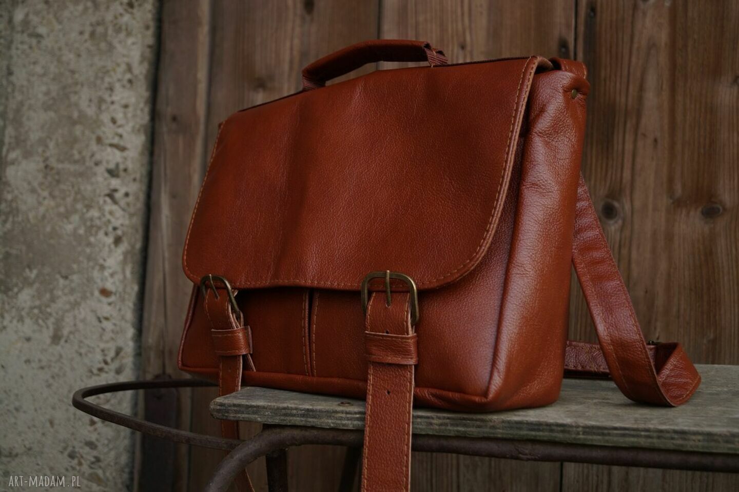 Zamówienie indywidualne: skórzana laptopówka na laptopa - brązowa teczka handmade