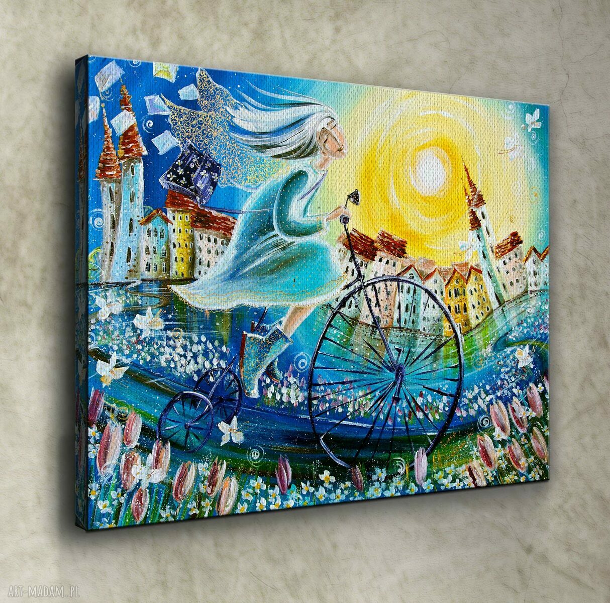 Giclee na płótnie Canvas - Poranek na dobre Wiadomości i Anioł opiekun domu