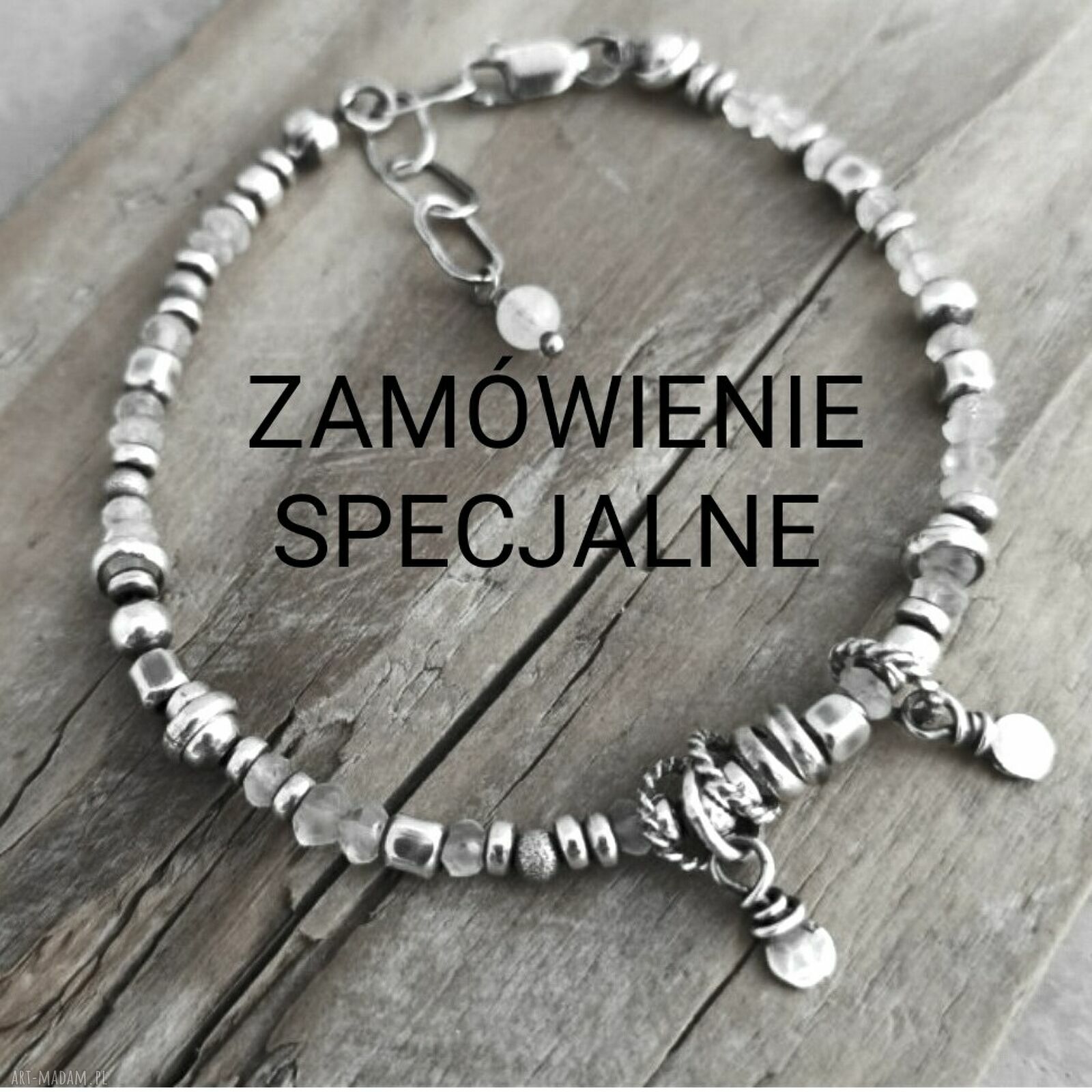 Zamówienie indywidualne: bransoletka srebro 925 i czarny turmalin