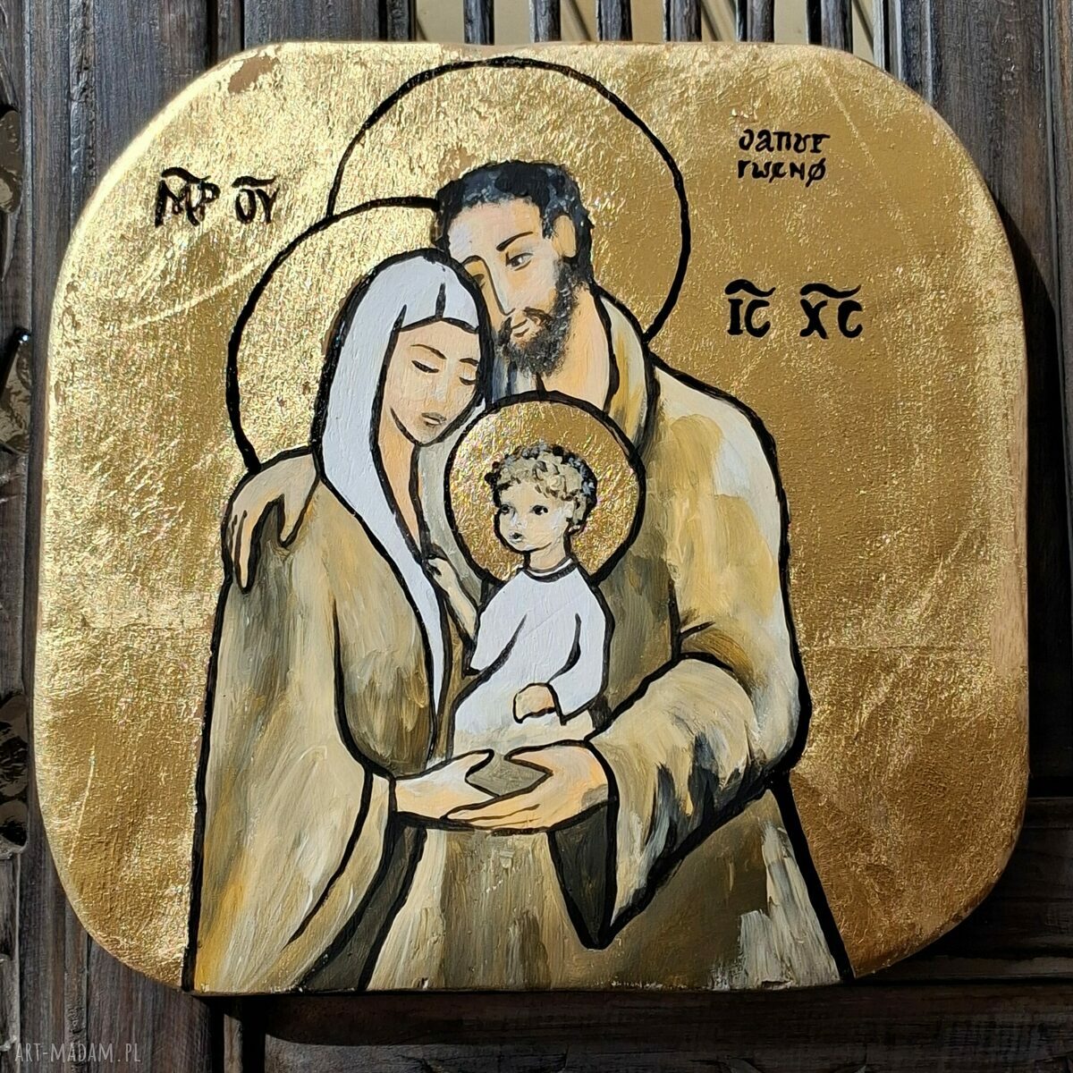 Ikona Święta Rodzina 25 x 26 cm - zamówienie specjalne JANISH pracownia