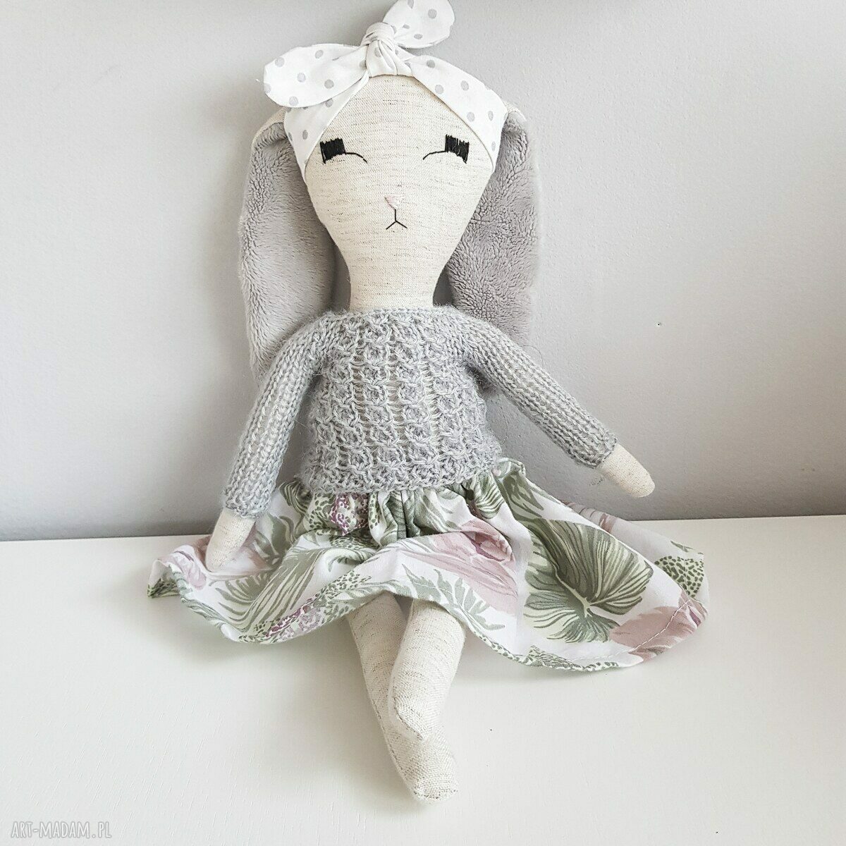 Zestaw 3 lalek królików Tilda - ręcznie szyte, ok. 40 cm, na prezent