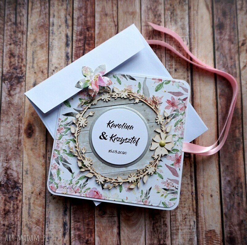 Personalizowana kartka ślubna handmade - zamówienie specjalne