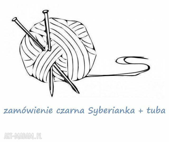 Czarna sybierianka z tubą - zamówienie na komplet z wełny owczej