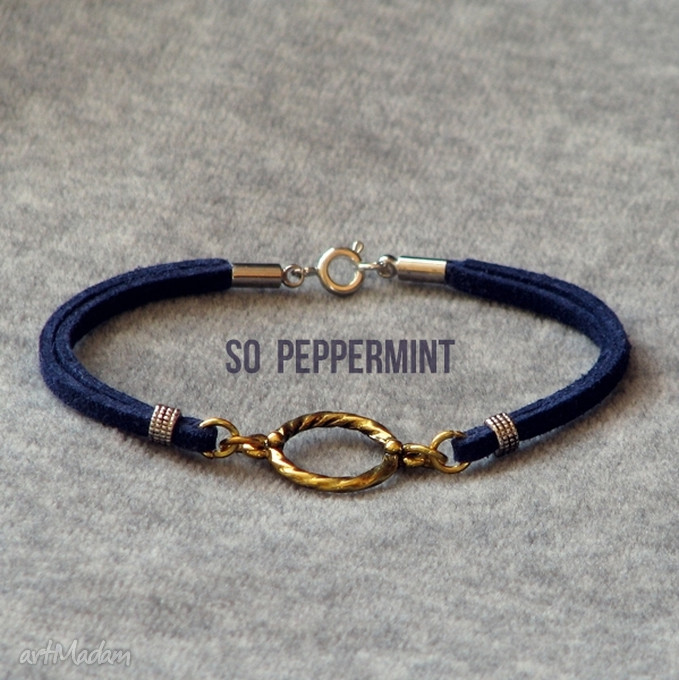 Bransoletka caethes navy blue splash delikatna zamsz lekka