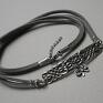 szare naszyjniki srebro choker - koronkowy grey