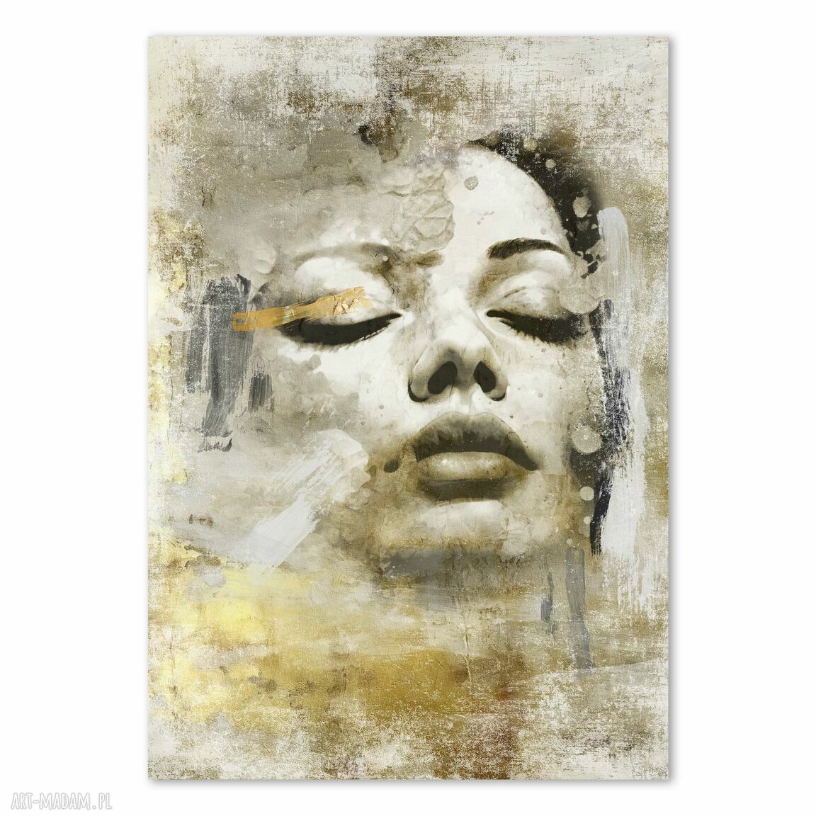 Plakat Zamyślona Kobieta 50x70 cm do jasnego wnętrza