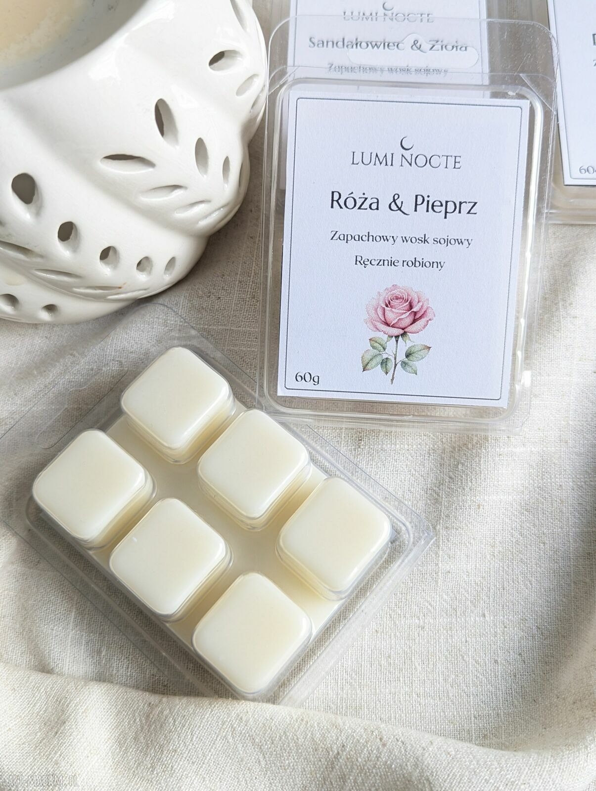 Zapachowy wosk sojowy do kominka - róża i pieprz 60 g