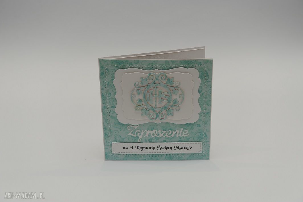 Zaproszenia na Pierwszą Komunię Świętą - personalizowane, ręcznie robione 15x15 cm