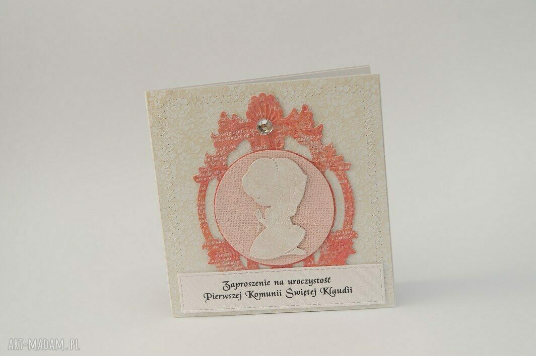 Zaproszenia na Pierwszą Komunię Świętą 15x15 cm - personalizowane i wielowarstwowe