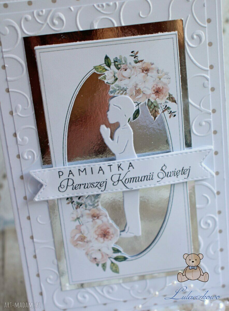 Eleganckie zaproszenia komunijne na Pierwszą Komunię - Holy & White Boy (10 szt.)