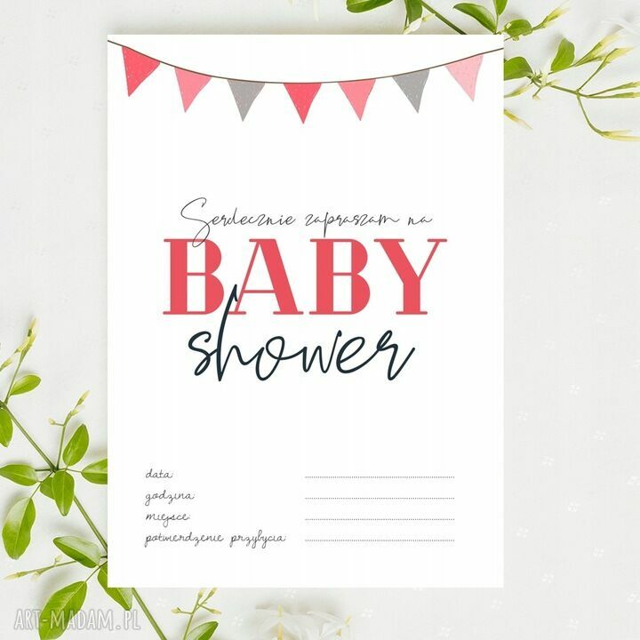 Recznie Wykonane Dla Dziecka Zaproszenia Na Babyshower 3 Sztuki