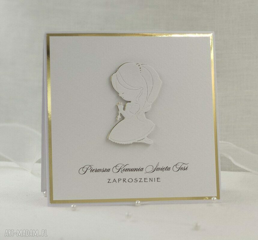 Zaproszenia na Pierwszą Komunię Świętą - Linia Gold, wzór 15