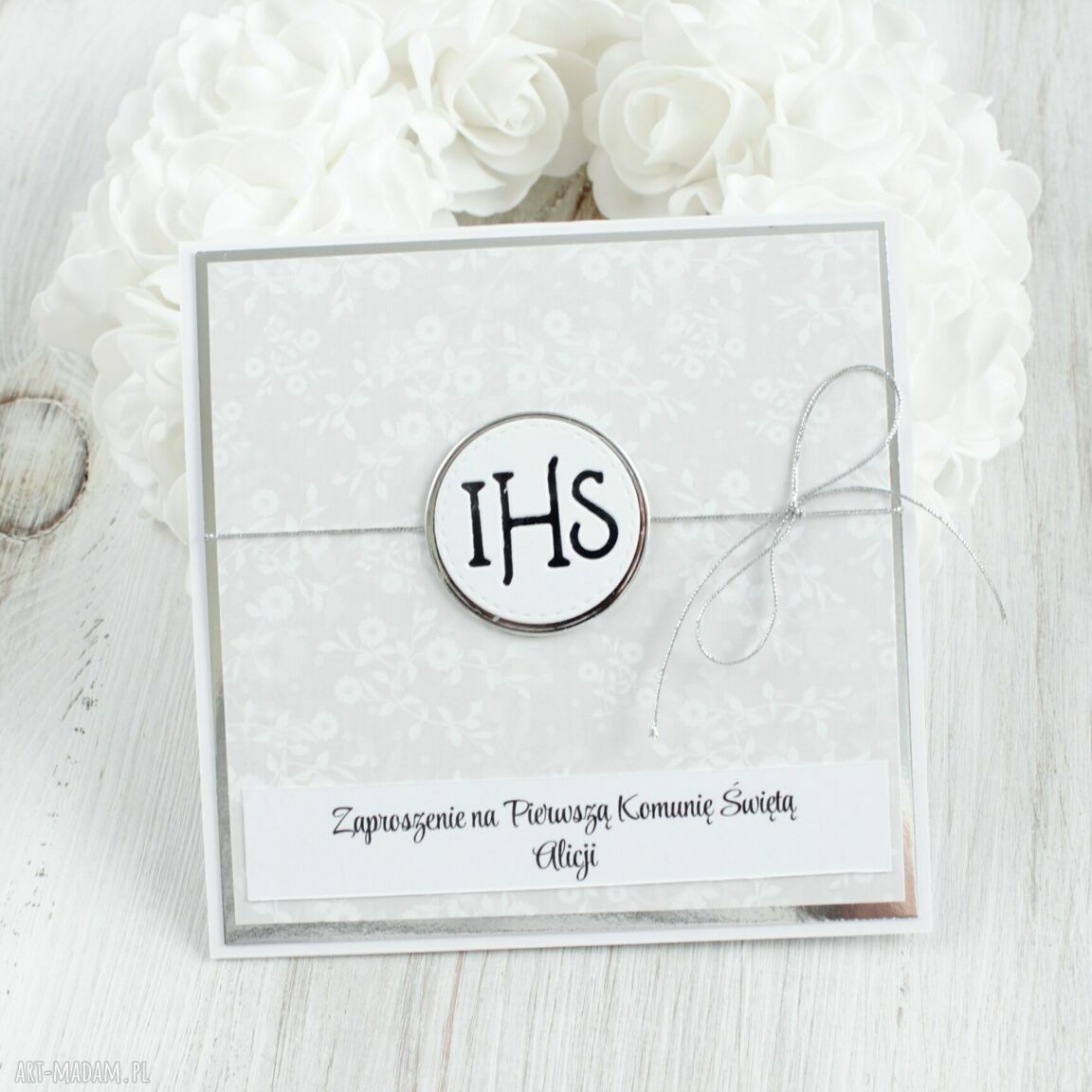 zaproszenie: Zaproszenia na komunię Komplet 10 szt. Handmade