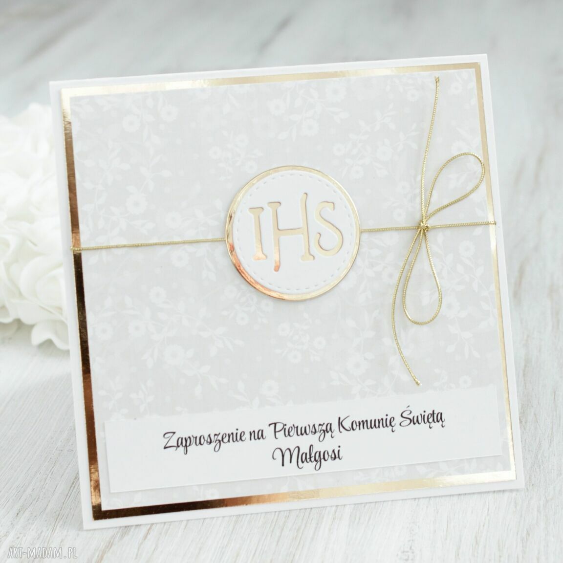 zaproszenie: Zaproszenia na komunię Komplet 10 szt. handmade