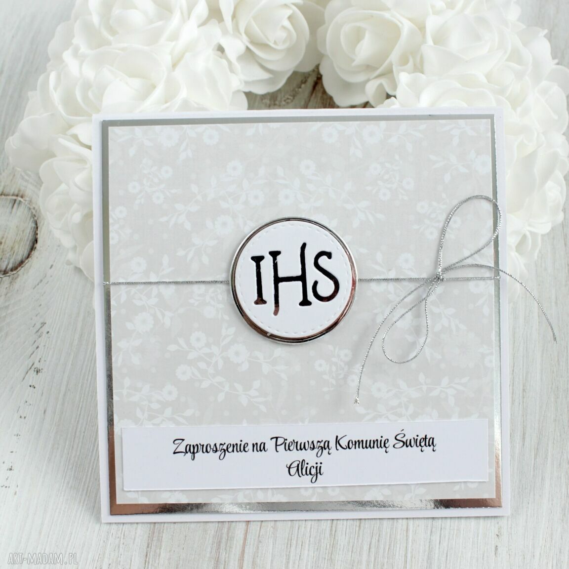 zaproszenie: Zaproszenia na komunię Komplet 10 szt. Handmade