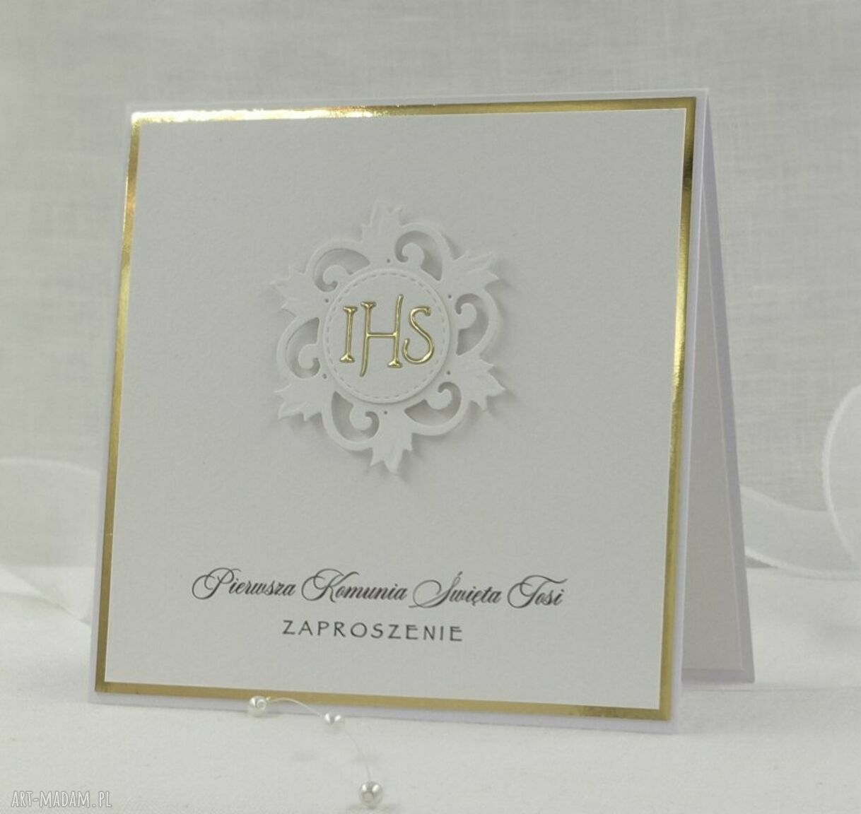 Zaproszenia na komunię, Linia Gold, wzór 10