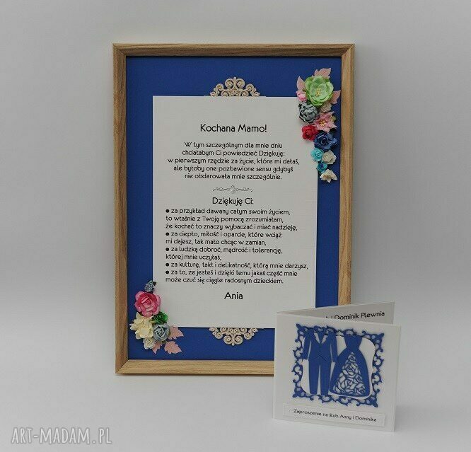 Zaproszenia ślubne personalizowane 15x15 - wzór w ramce